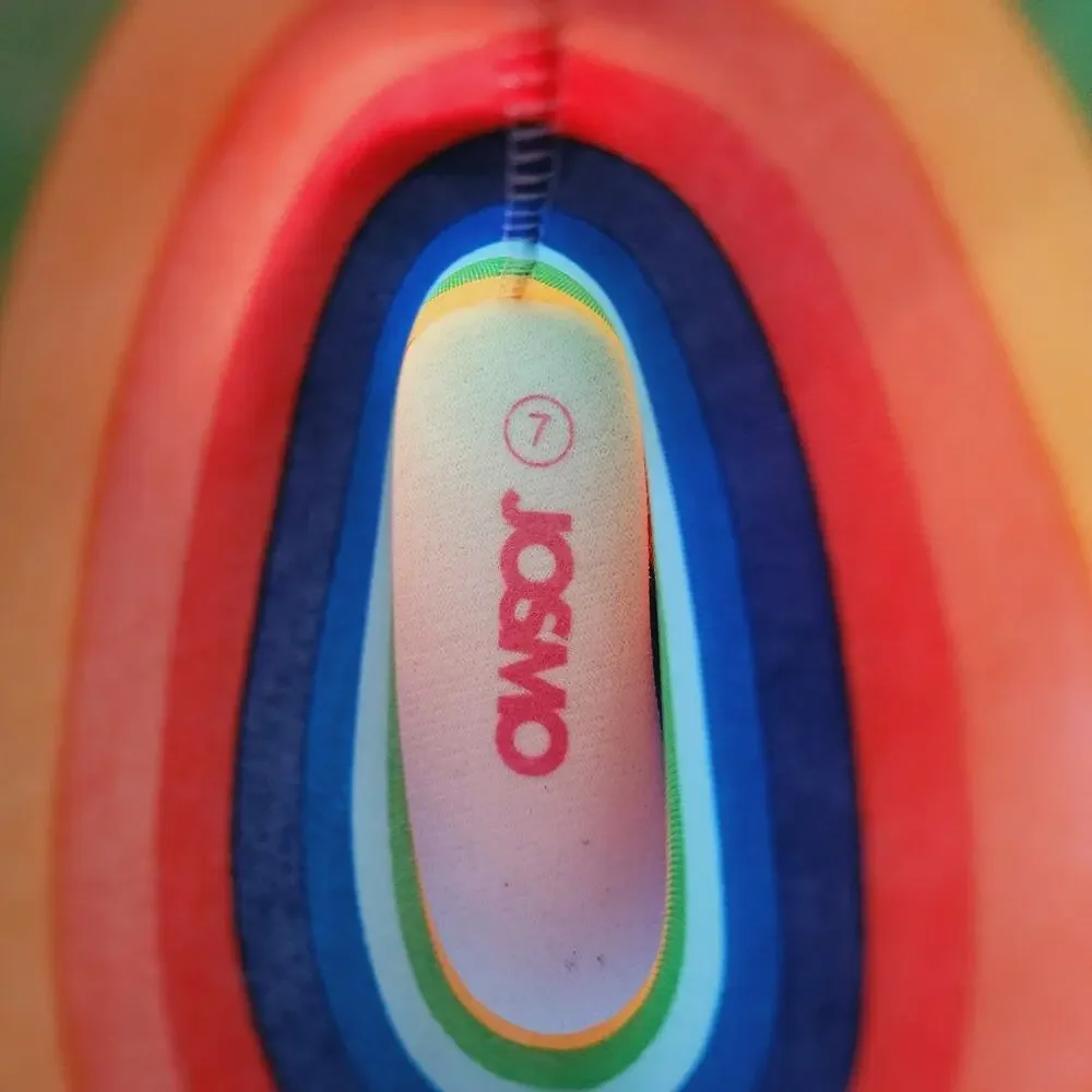 Jasom Girls Rainbow Rubber Rain Boot. Size 7 New with Original pkg. Style 86759